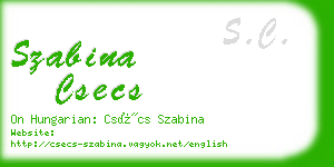 szabina csecs business card